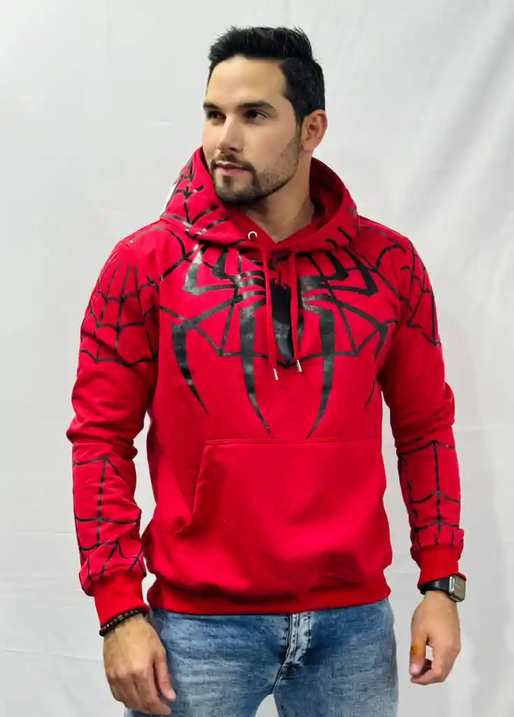 Buzo Spiderman Rojo Talla L Unisex
