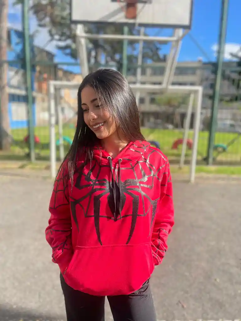 Buzo Spiderman Rojo Talla L Unisex