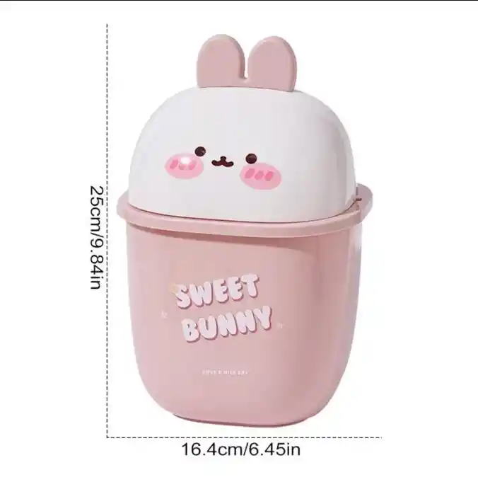 Mini Basurera De Escritorio Con Tapa Decorativo Cubo De Almacenamiento