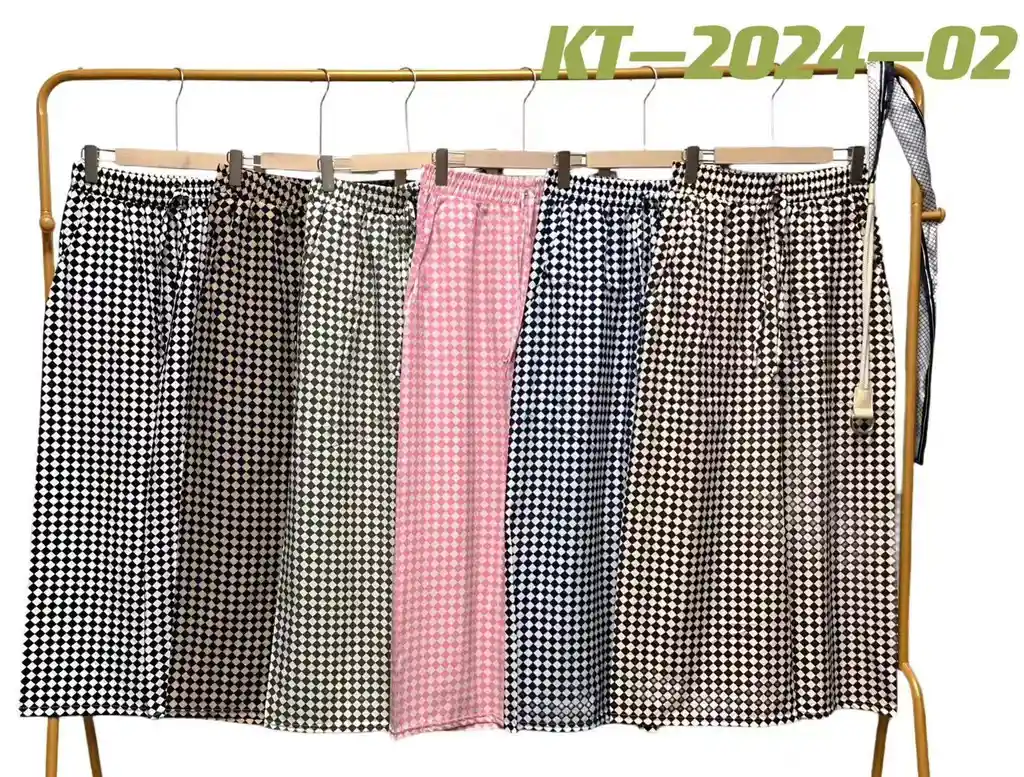 Pantalon Bota Ancha Estampado Rombos Talla Unica
