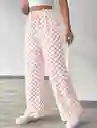Pantalon Bota Ancha Estampado Rombos Talla Unica