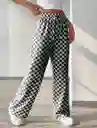 Pantalon Bota Ancha Estampado Rombos Talla Unica