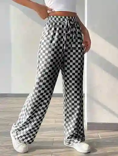 Pantalon Bota Ancha Estampado Rombos Talla Unica