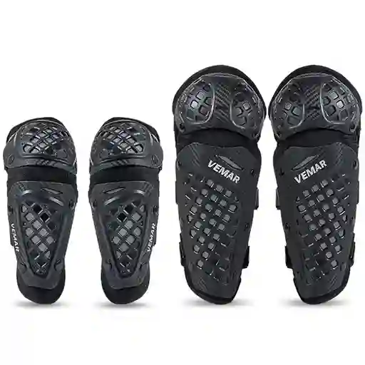 Rodilleras + Coderas Kit Proteccion Moto Vemar Carbon E-30