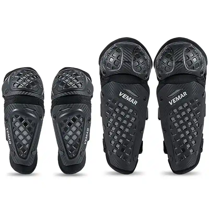 Rodilleras + Coderas Kit Proteccion Moto Vemar Carbon E-30