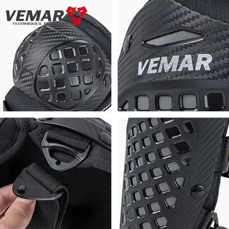 Rodilleras + Coderas Kit Proteccion Moto Vemar Carbon E-30