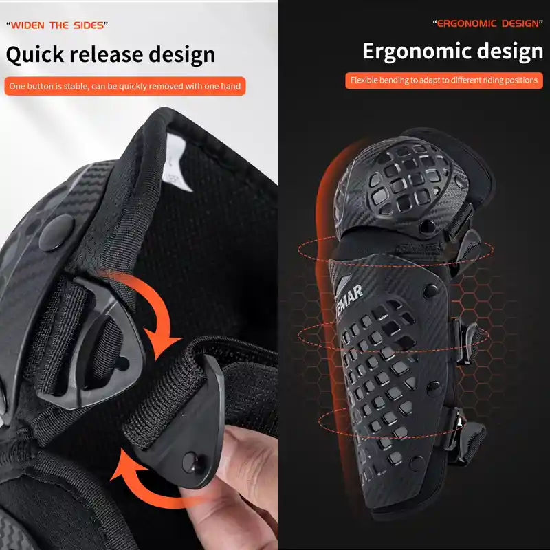 Rodilleras + Coderas Kit Proteccion Moto Vemar Carbon E-30