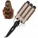 Rizadora Sirena Dorada Triple Barril Ondulador De Pelo