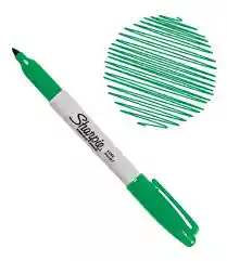 Marcador Permanente Punta Fina Sharpie Verde Xund