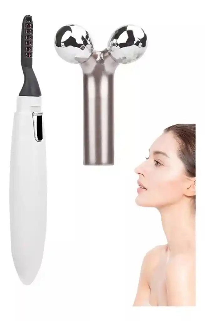Masajeador Facial + Rizador Enchinador Pestañas Termico