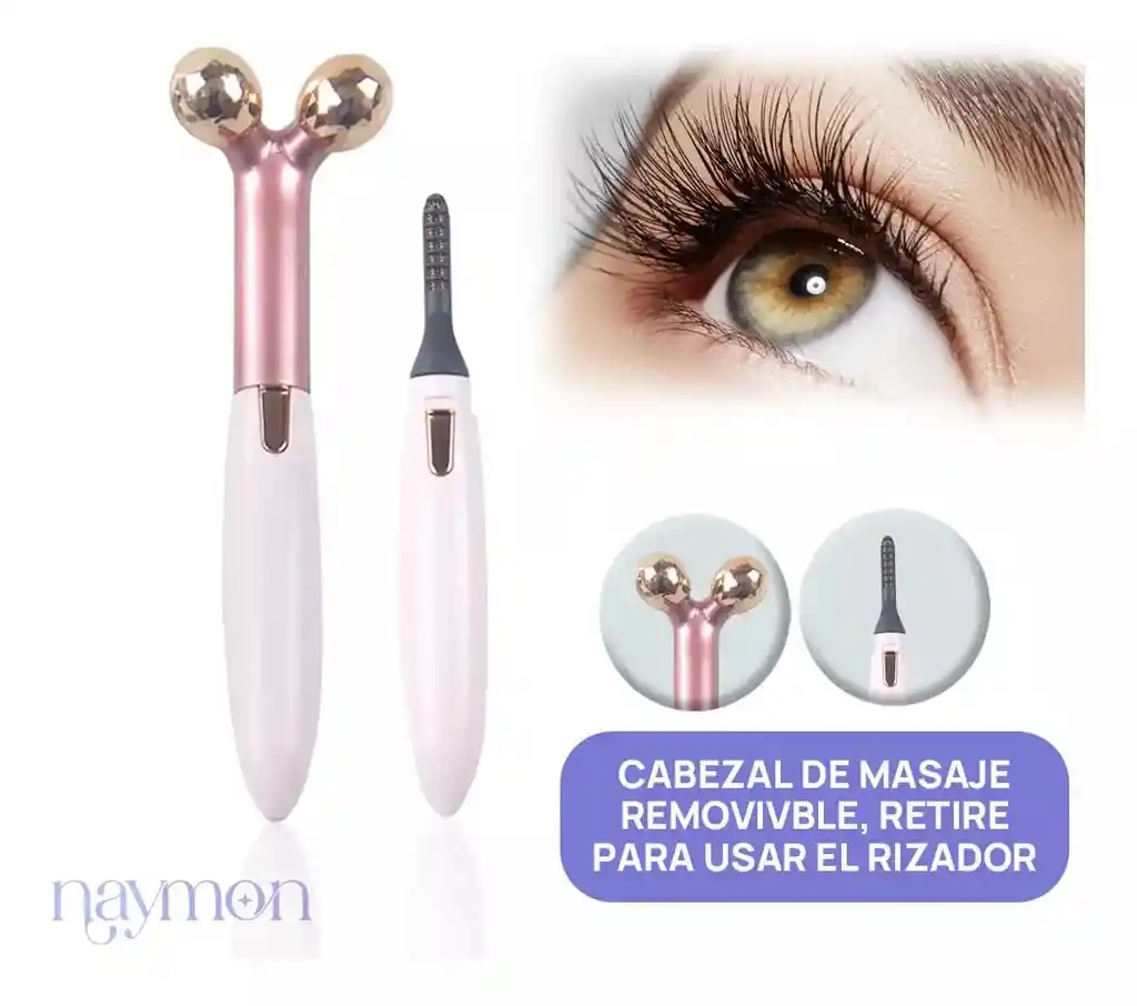 Masajeador Facial + Rizador Enchinador Pestañas Termico
