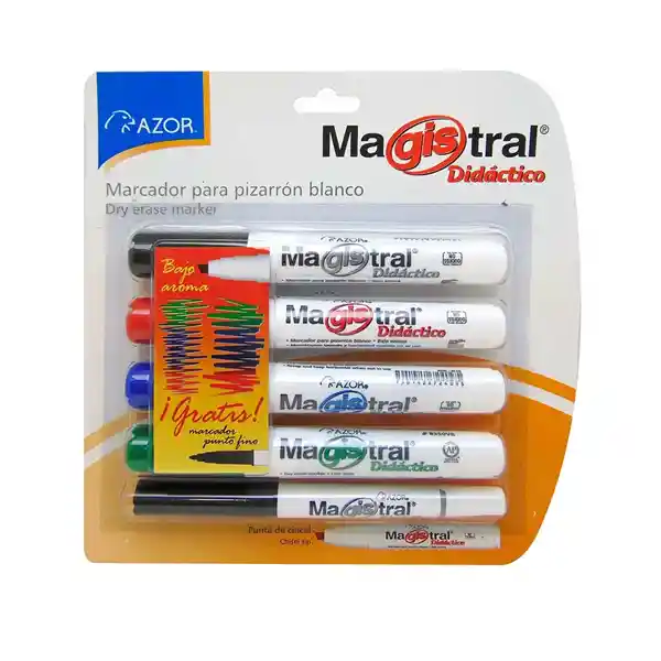 Marcador. Borrable Magistral X 4 Und + 1 P/fina Ref. 8355 Azor