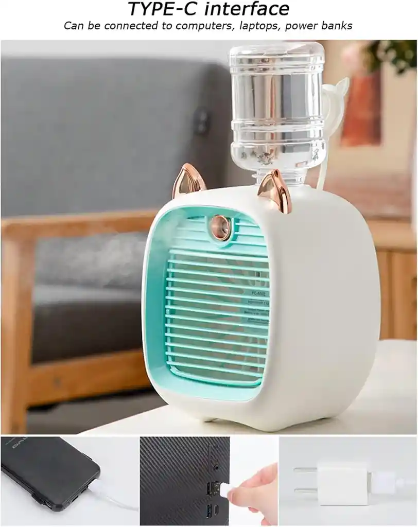 Ventilador Pulverizador Personal Portátil Recargable