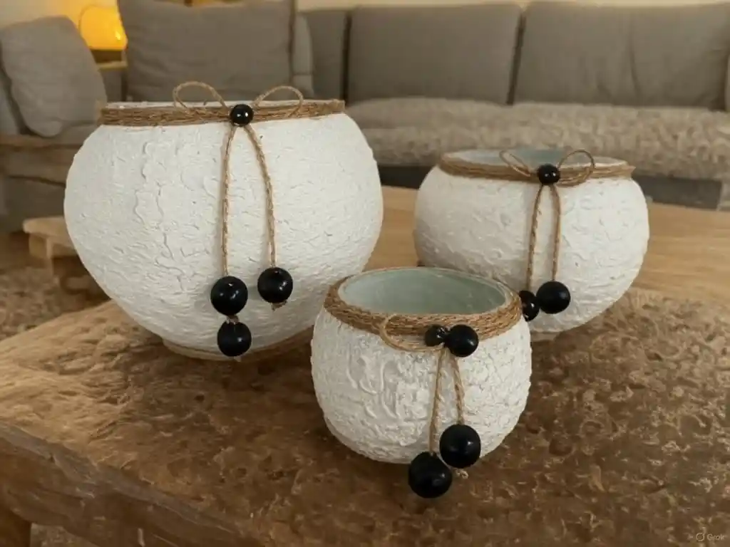 Set 3 Jarrones De Cristal