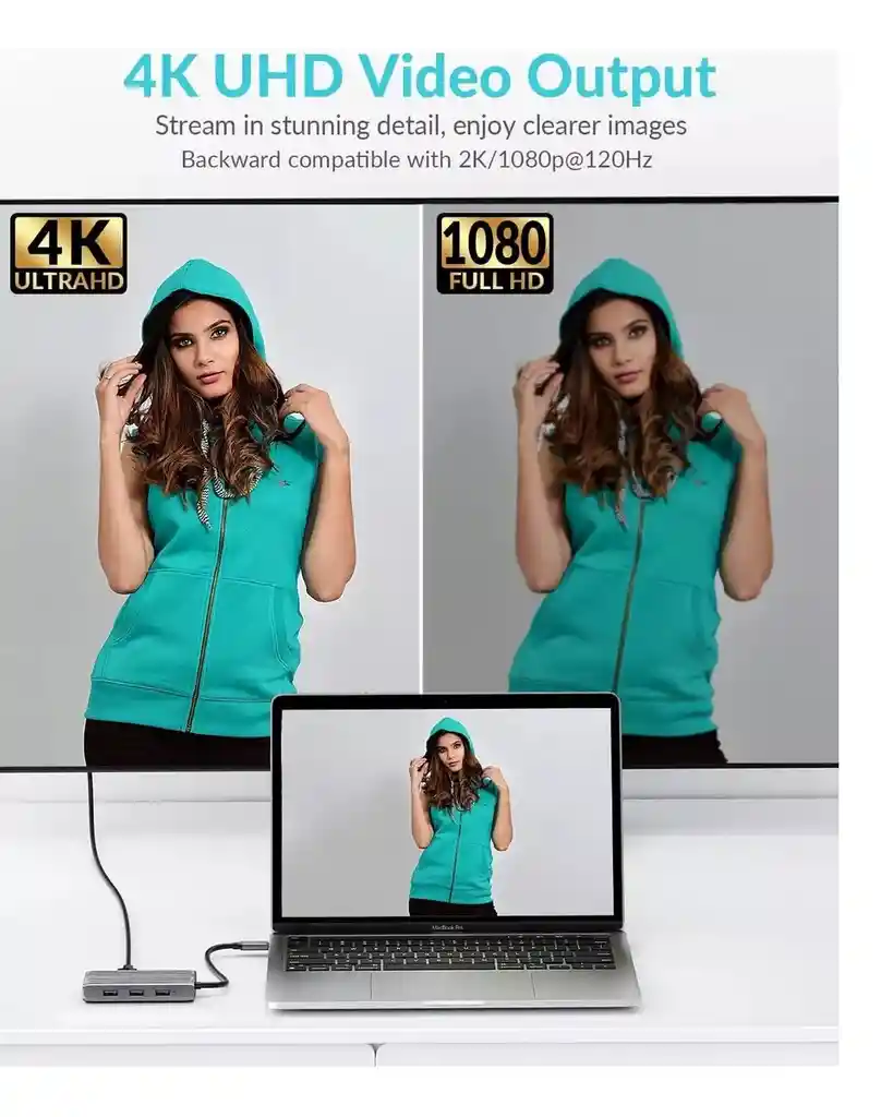 Hub Multipuerto Usb C 6 En 1 X3 Usb / C 3.0 Hdmi 4k Usb C Pd