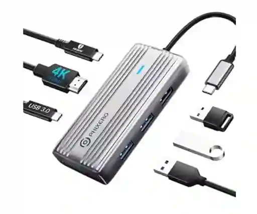 Hub Multipuerto Usb C 6 En 1 X3 Usb / C 3.0 Hdmi 4k Usb C Pd