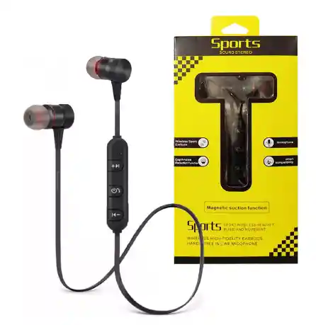 Audifonos Cuellera Sport Bluetooth Caja Amarilla