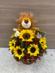Caja Girasoles Y Astromelia