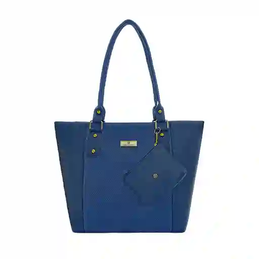 Bolso De Hombro Shopping Y Monedero Mila Azul