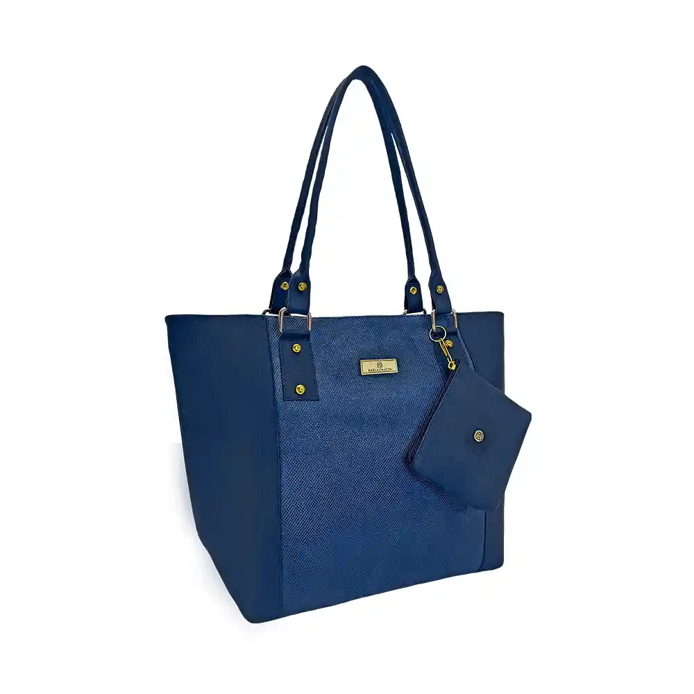 Bolso De Hombro Shopping Y Monedero Mila Azul