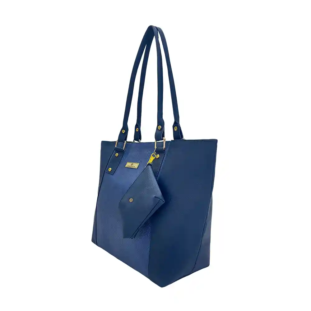 Bolso De Hombro Shopping Y Monedero Mila Azul