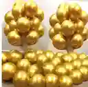 Globos Bombas Látex Cromados Espejo R12 X10 Unidades Dorado