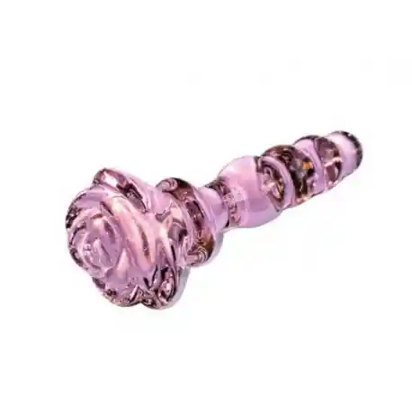 Plug Anal Bolas En Forma De Rosa De Vidrio