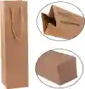 4 Bolsas Papel Kraft Botella Vino 12x12x35cm Empaque Reutilizable