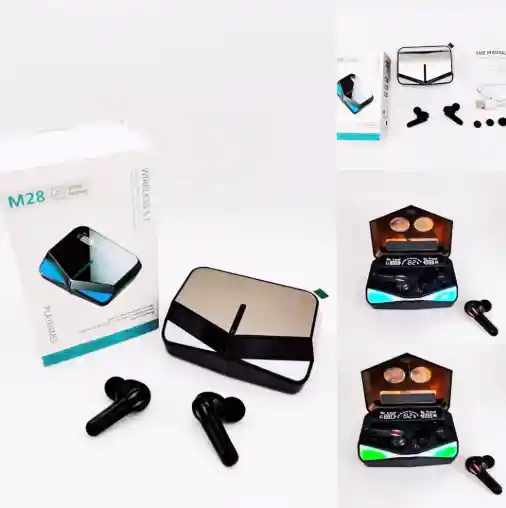 Audifonos Bluetooth Gamer M28 Con Power Bank Incorporada Rendimiento Hasta De 30 Horas Continuas