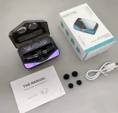 Audifonos Bluetooth Gamer M28 Con Power Bank Incorporada Rendimiento Hasta De 30 Horas Continuas