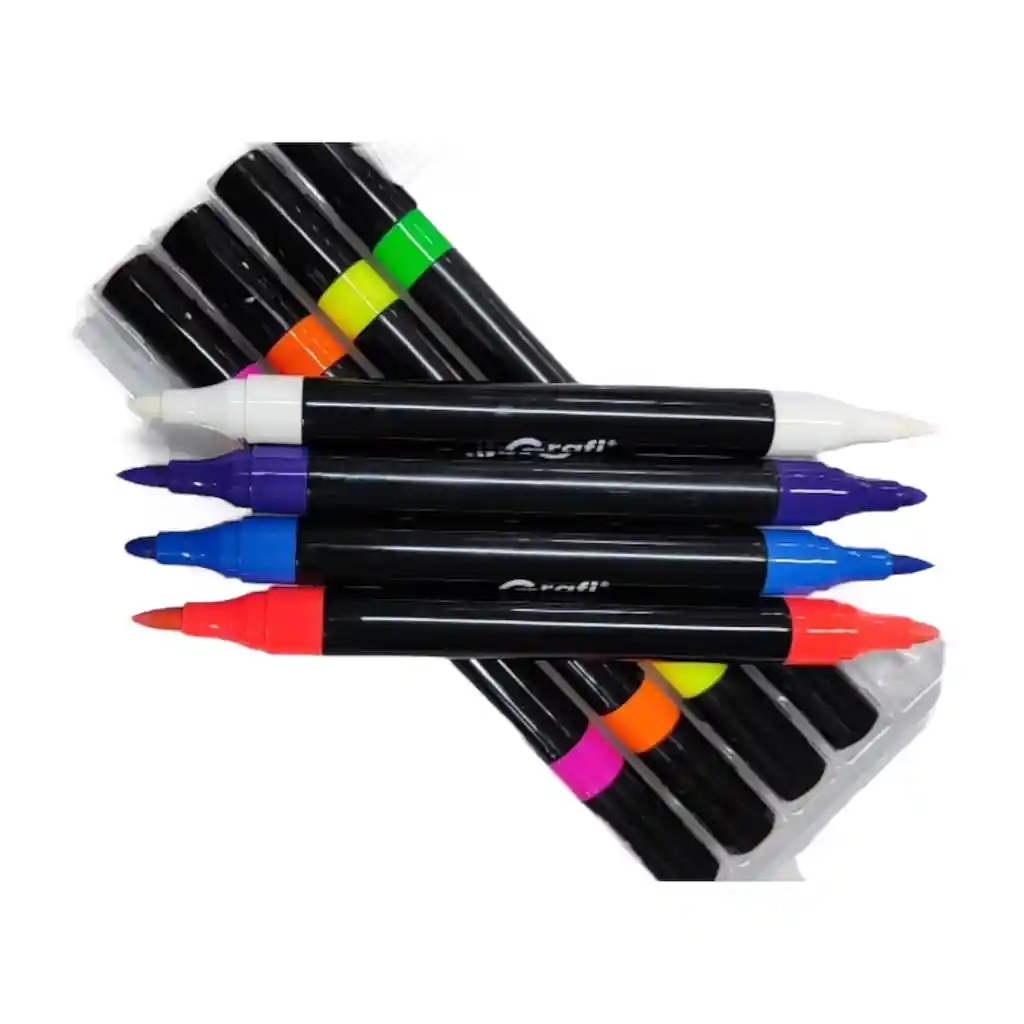 Marcadores Punta Pincel Doble Punta Neon