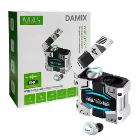 Audifonos Bluetooth Gamer M45 Con Power Bank De 2500mah Cancelacion De Ruido Y Rendimiento 30h