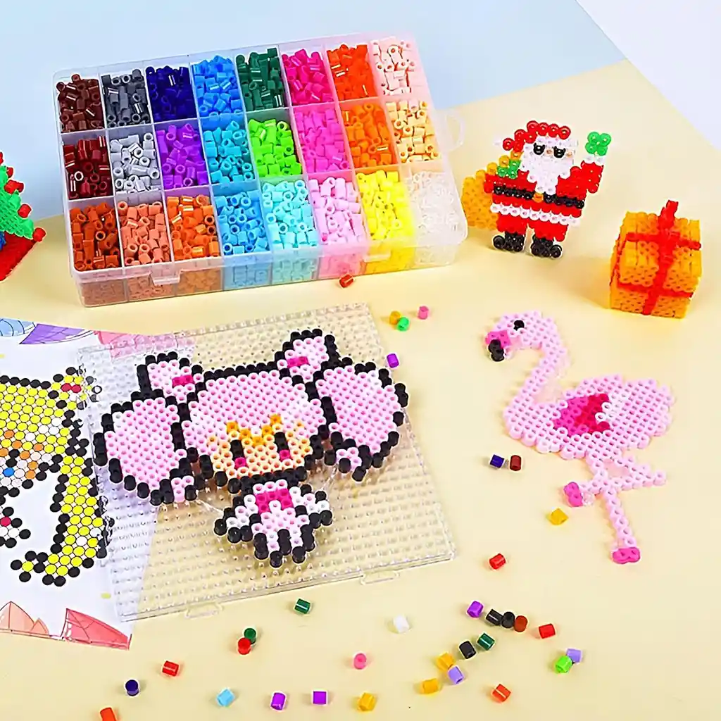 Estuche Hama Beads 18 Colores +tabla Pinza Papel Perler Midi Piedras