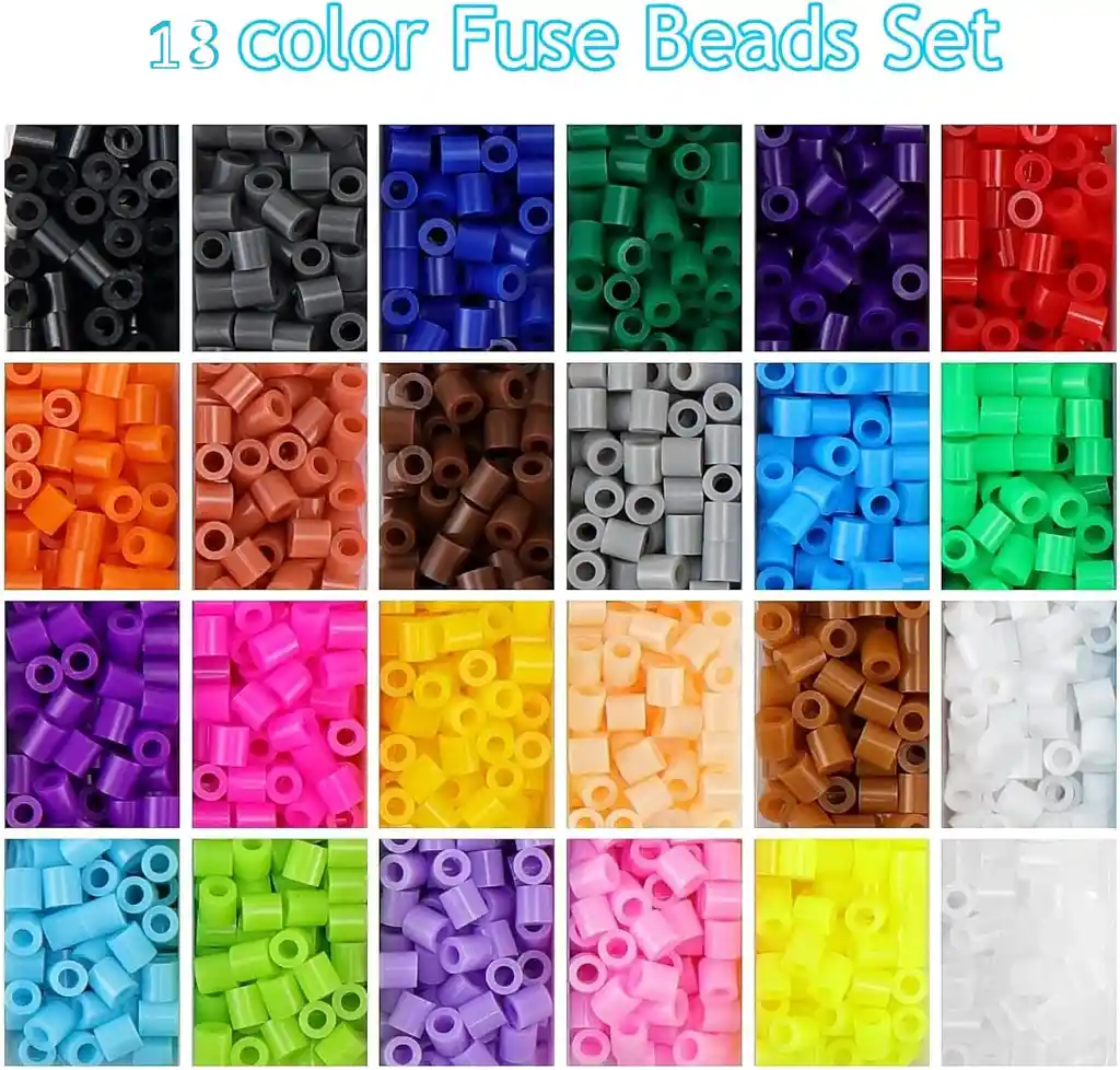 Estuche Hama Beads 18 Colores +tabla Pinza Papel Perler Midi Piedras