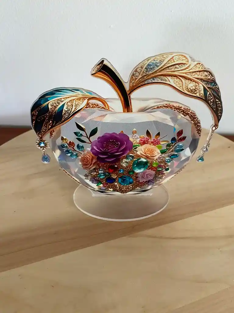 Manzana Dorada En Acrílico