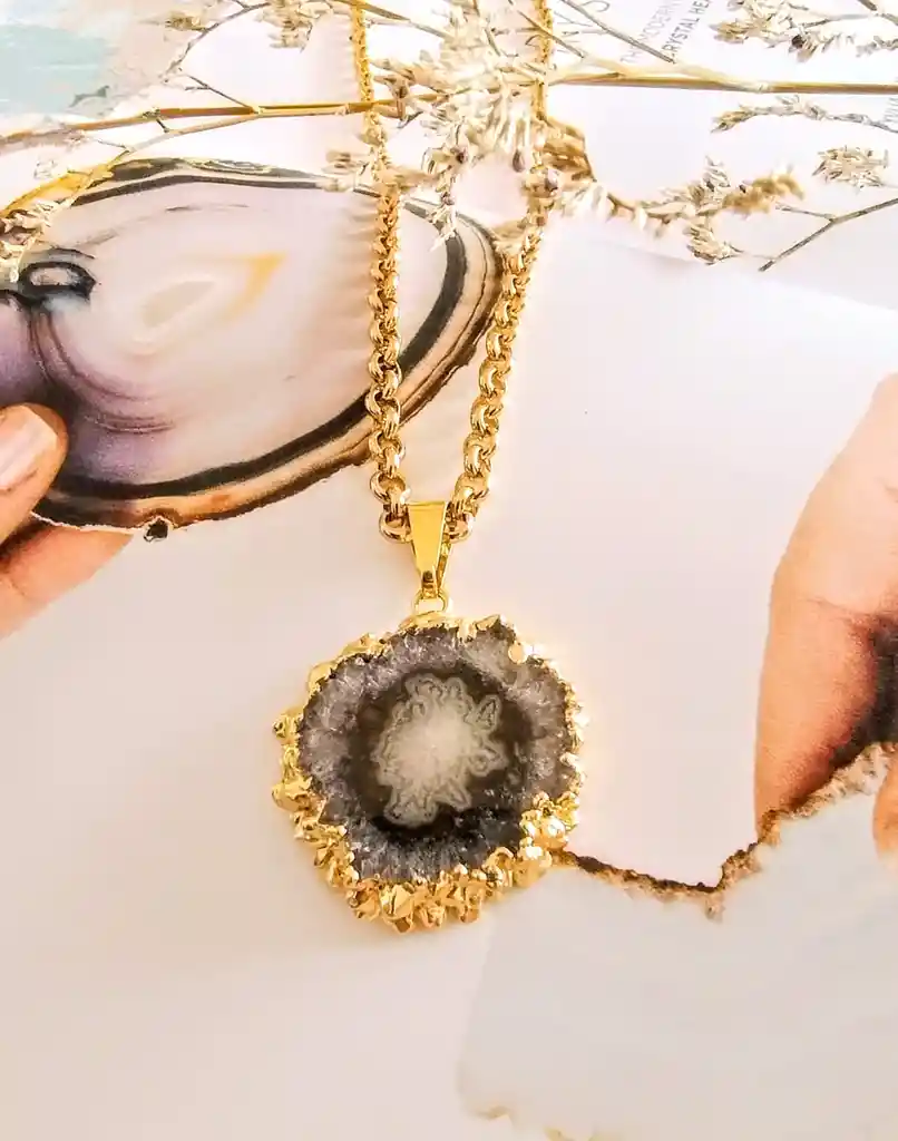 Collar Piedra Cuarzo Estalactita De Amatista A Domicilio