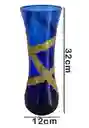 Florero Jarrón De Vidrio Azul (inca)