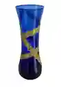 Florero Jarrón De Vidrio Azul (inca)