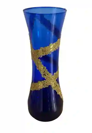 Florero Jarrón De Vidrio Azul (inca)