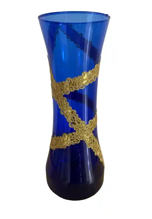 Florero Jarrón De Vidrio Azul (inca)