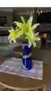 Florero Jarrón De Vidrio Azul (inca)