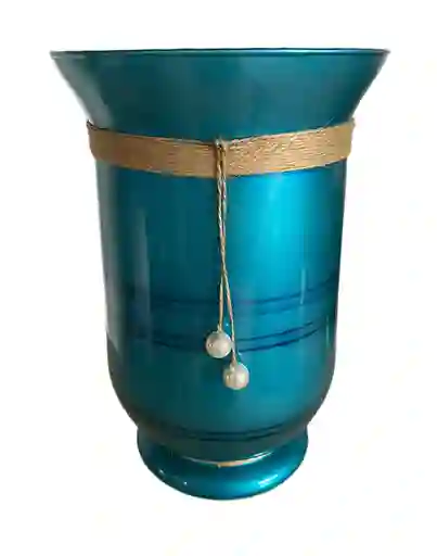 Florero Jarrón De Cristal Color Azul (italia)