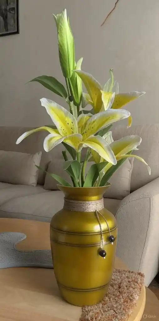 Florero Jarrón De Cristal Color Dorado (nice)