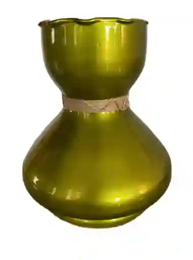 Florero Jarrón De Cristal Color Verde Metalizado (i̇stanbul)