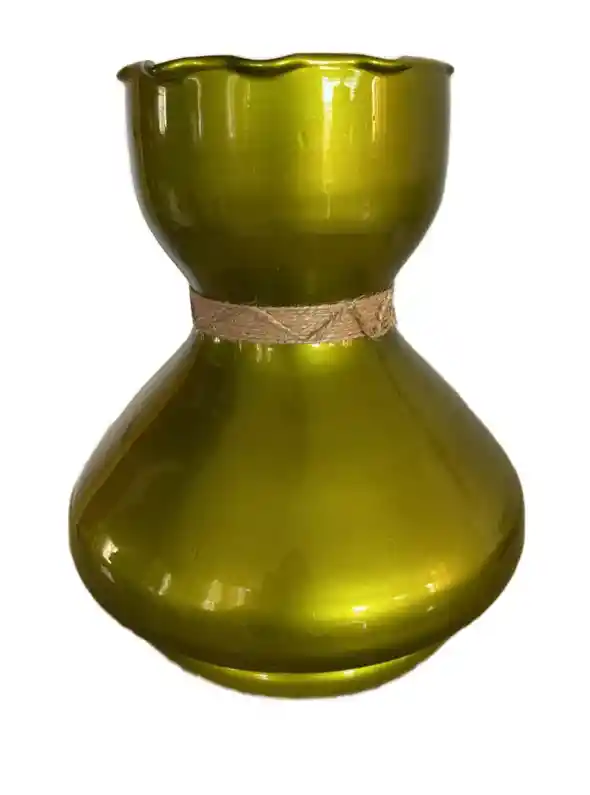 Florero Jarrón De Cristal Color Verde Metalizado (i̇stanbul)