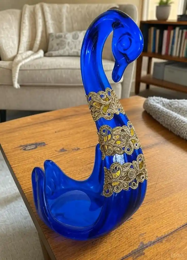Cisne De Cristal Color Azul (swan)