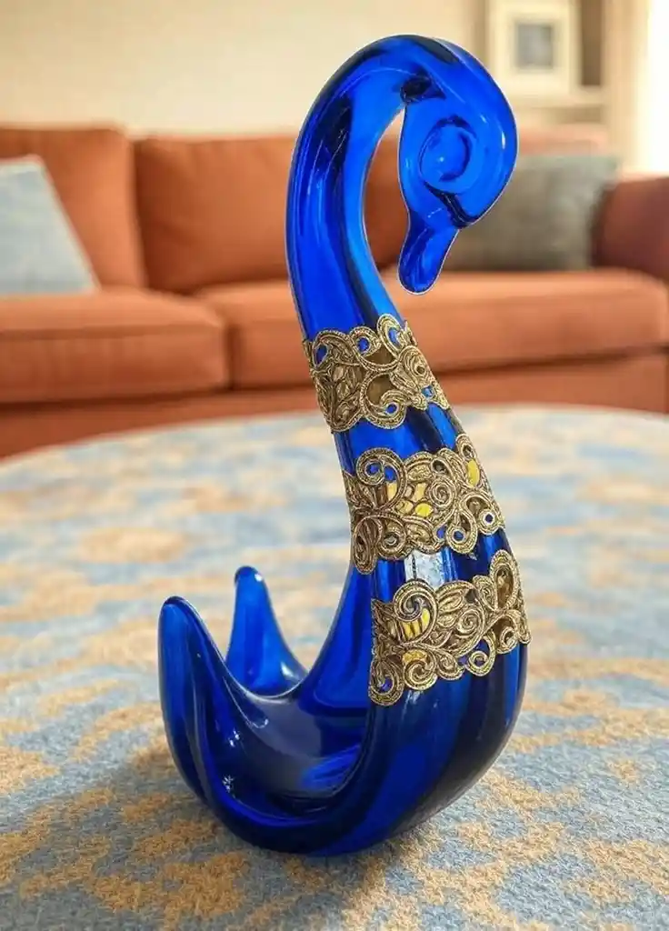 Cisne De Cristal Color Azul (swan)