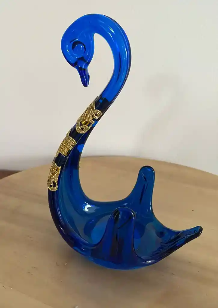 Cisne De Cristal Color Azul (swan)