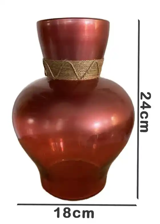 Florero Jarron De Cristal Color Rojo Difuminado (amalfi)