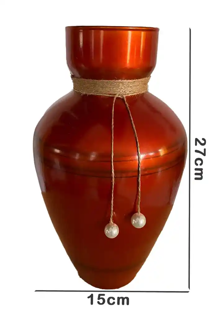 Florero Jarrón De Cristal Color Naranja (toulon)